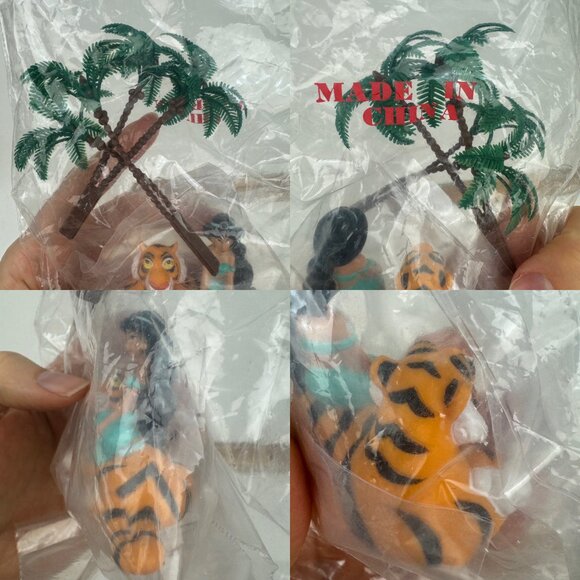 Sealed Vtg 90s Disney Jasmine Tiger Rajah Aladdin Mattel Cake Topper Palm Tree - Picture 6 of 12